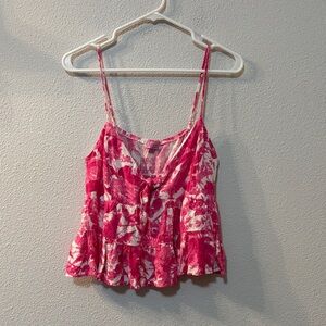 Mi Ami  Pink and White Floral Camisole